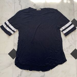 Mind Code Black Short Sleeve Tee with White Stripes